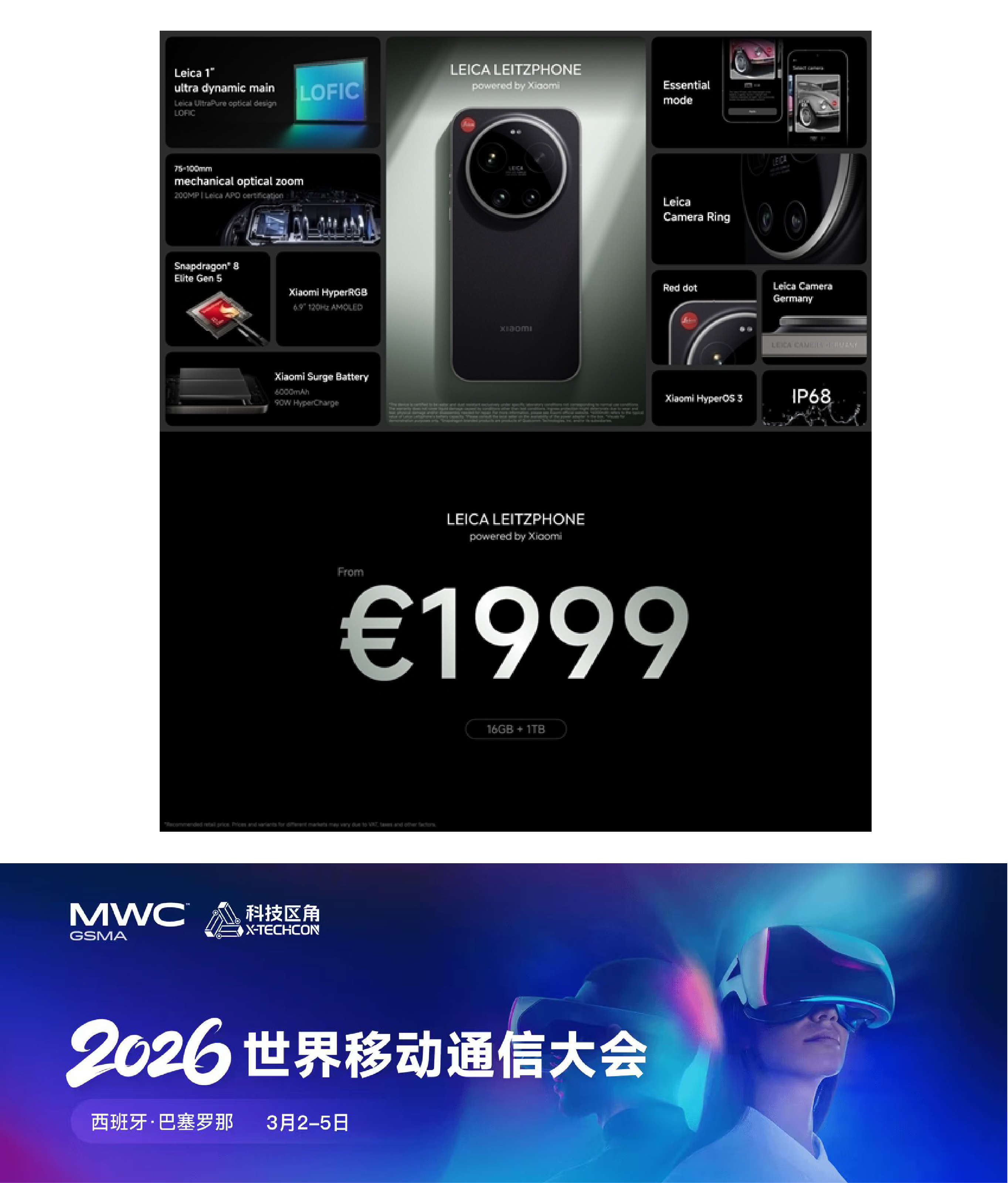 小米LEITZPHONE全球定价1999欧元 卢伟冰称剑指iPhone高端市场