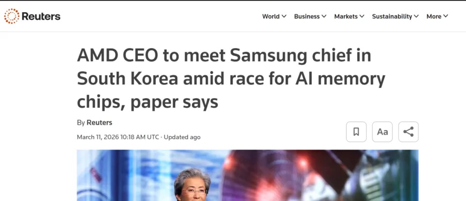 苏姿丰首访韩国锁定HBM产能，AMD加速AI芯片供应链布局