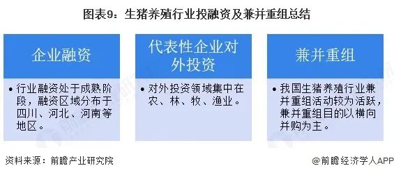 图表9：生猪养殖行业投融资及兼并重组总结