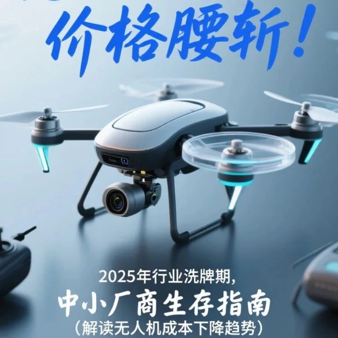 无人机整机价格腰斩！2025 年行业洗牌期，中小厂商生存指南（解读无人机成本下降趋势）