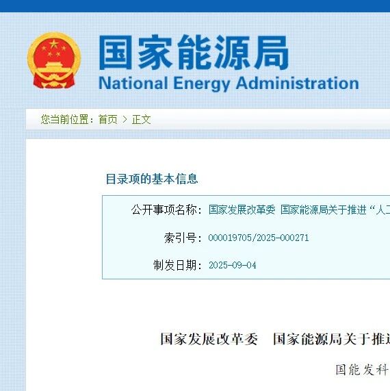 加快巡检无人机等研发应用，开展应用试点示范！国家发改委、国家能源局发布《关于推进“人工智能+”能源高质量发展的实施意见》