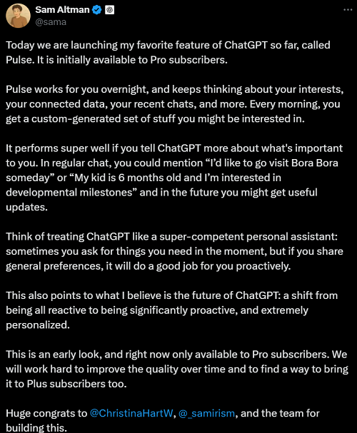 OpenAI最强&ldquo;主动智能&rdquo;提前享受，一觉醒来晨报送上，Pro用户赢麻了图3