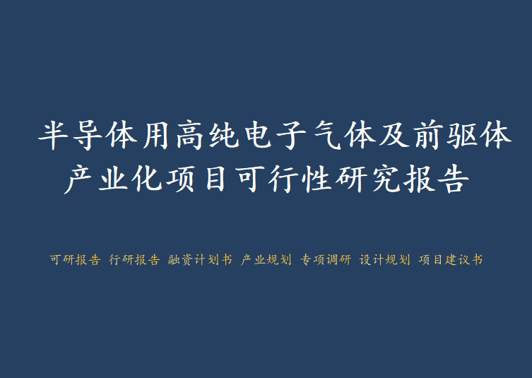 滁州市全椒县经济开发区-半导体用高纯电子气体及前驱体产业化项目可行性研究报告图1