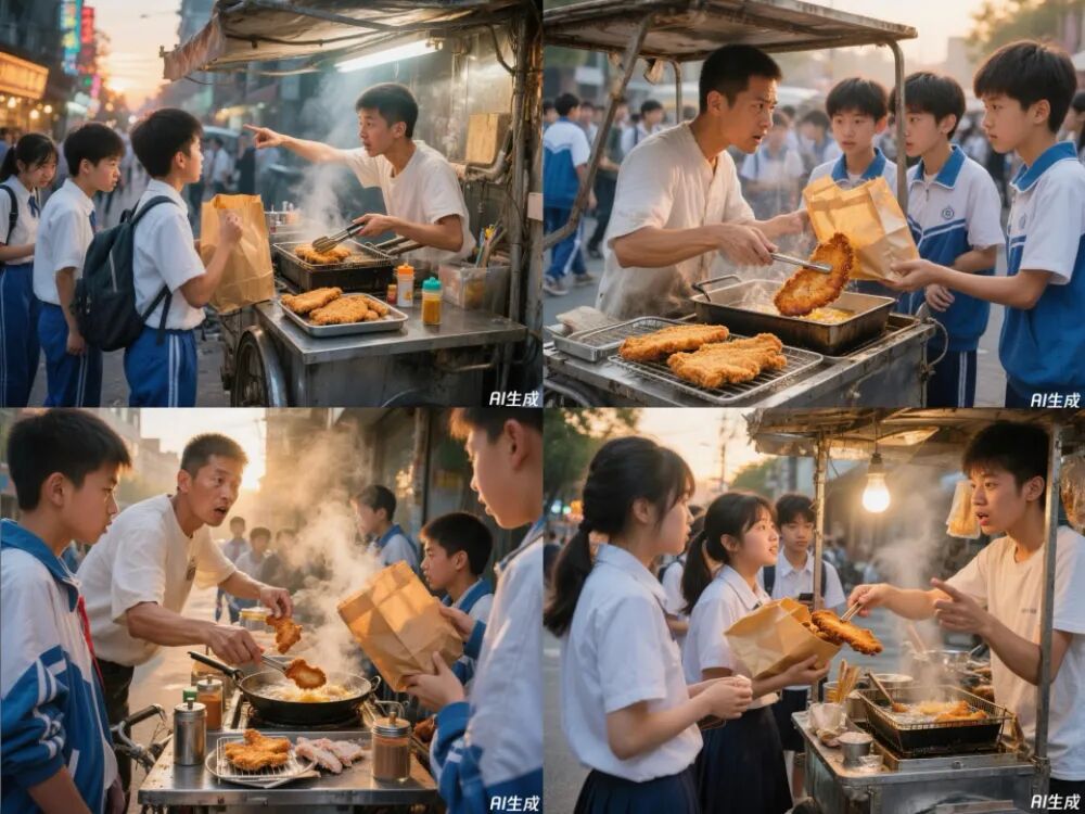 “鸡排哥”的走红名场面，腾讯混元图像都整明白了图4