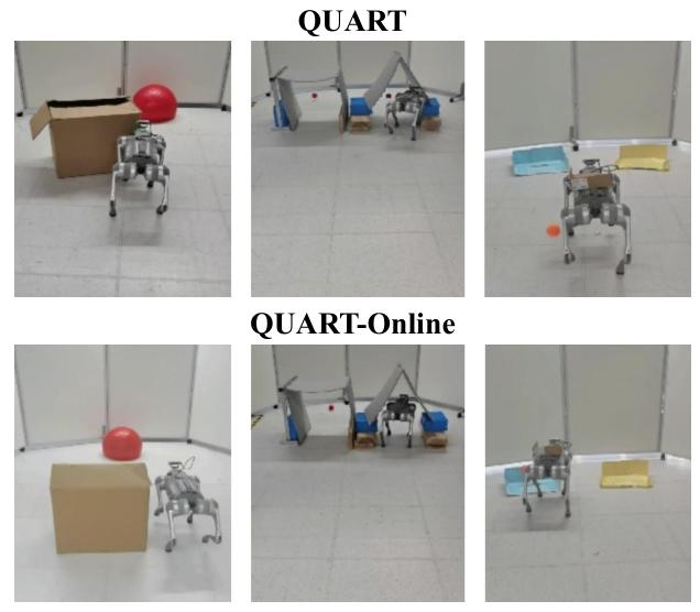 突破四足机器人实时控制瓶颈!QUART-Online如何让MLLM告别推理延迟?图8