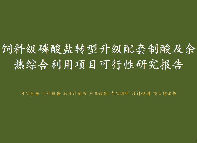 饲料级磷酸盐转型升级配套制酸及余热综合利用项目可行性研究报告图1