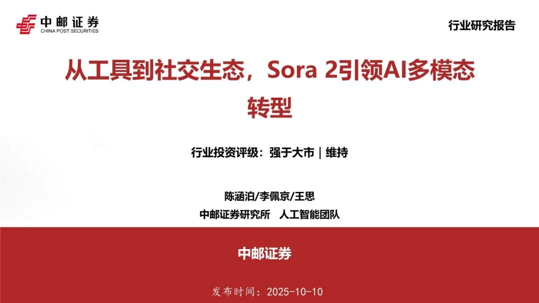 【报告】Sora专题二:从工具到社交生态,Sora2引领AI多模态转型(附PDF下载)图2