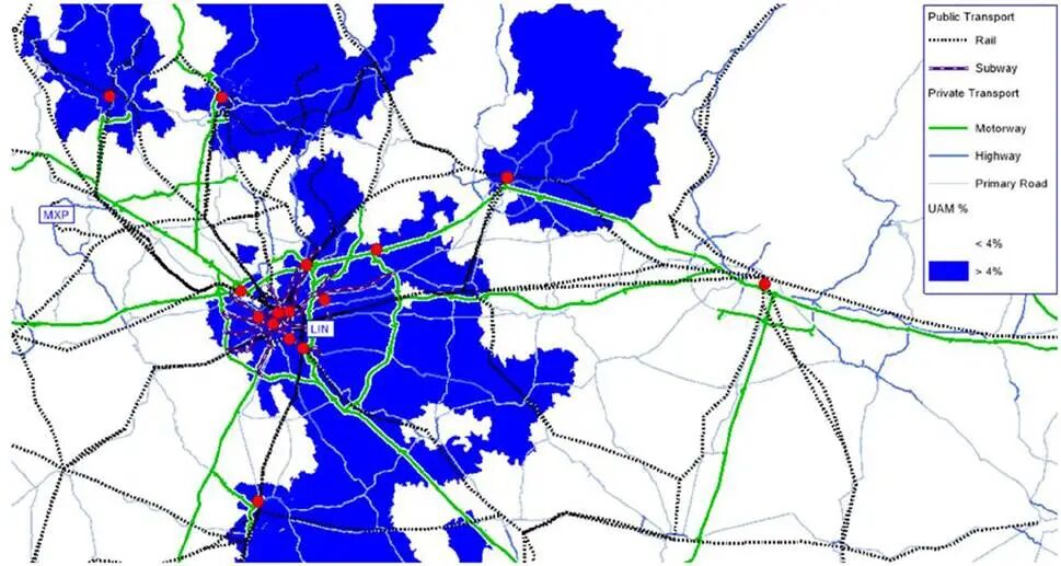 低空网络规划丨城市空中交通客运需求如何预测?来自意大利米兰的案例研究实证图19