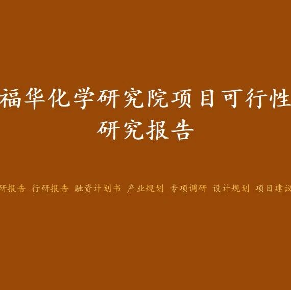福华化学智慧工厂项目可行性研究报告