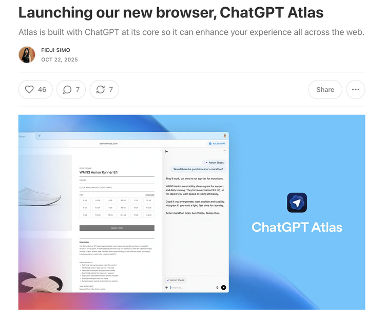 OpenAI推出浏览器:“让位吧,Chrome”图8