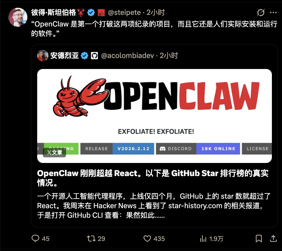 刚刚，OpenClaw登顶GitHub软件星标历史第一！已超越Linux图8
