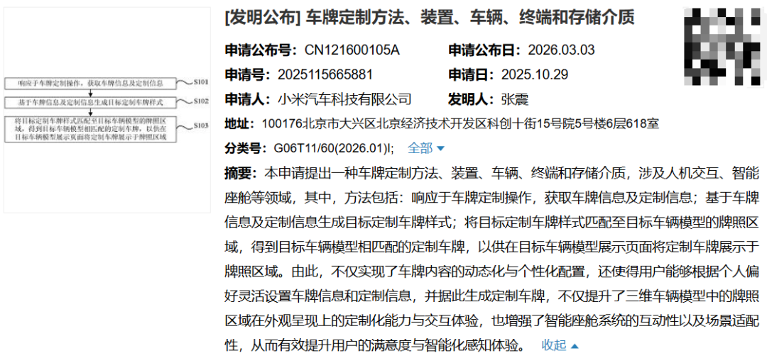 小米汽车又一全新专利公布！图1