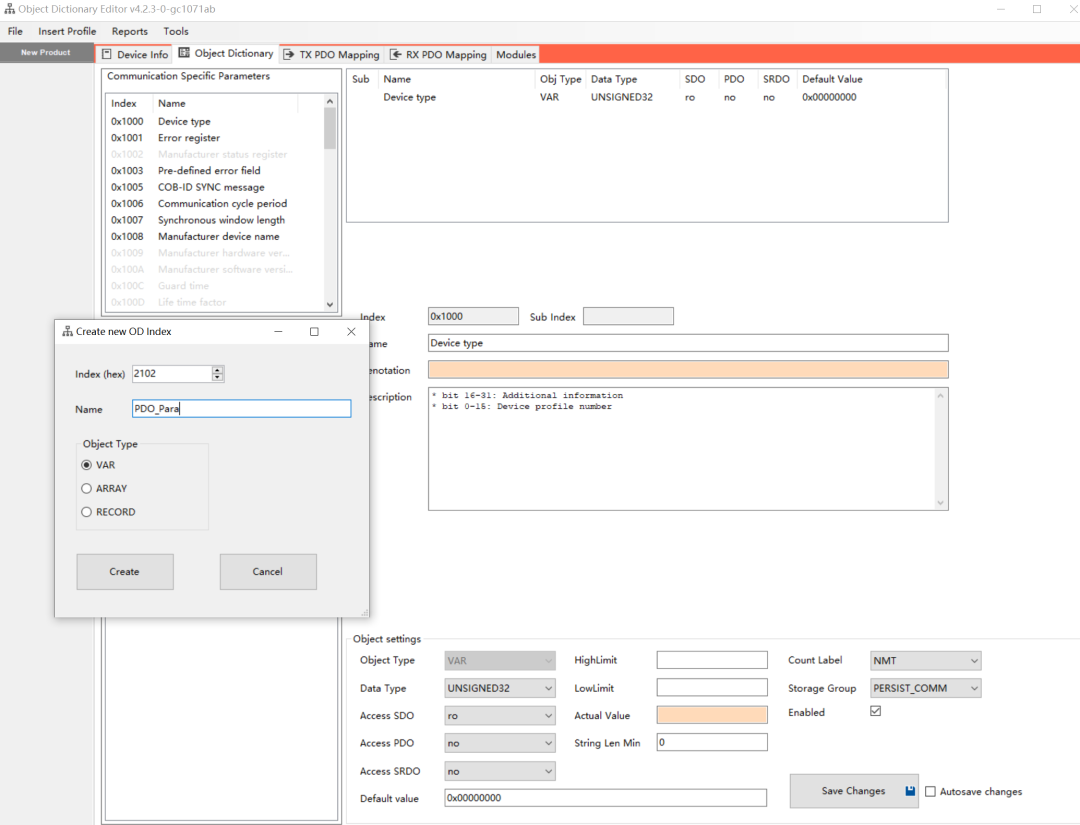 [CANopen] 使用 CANopenEditor 工具编辑 CANopen 对象字典图10