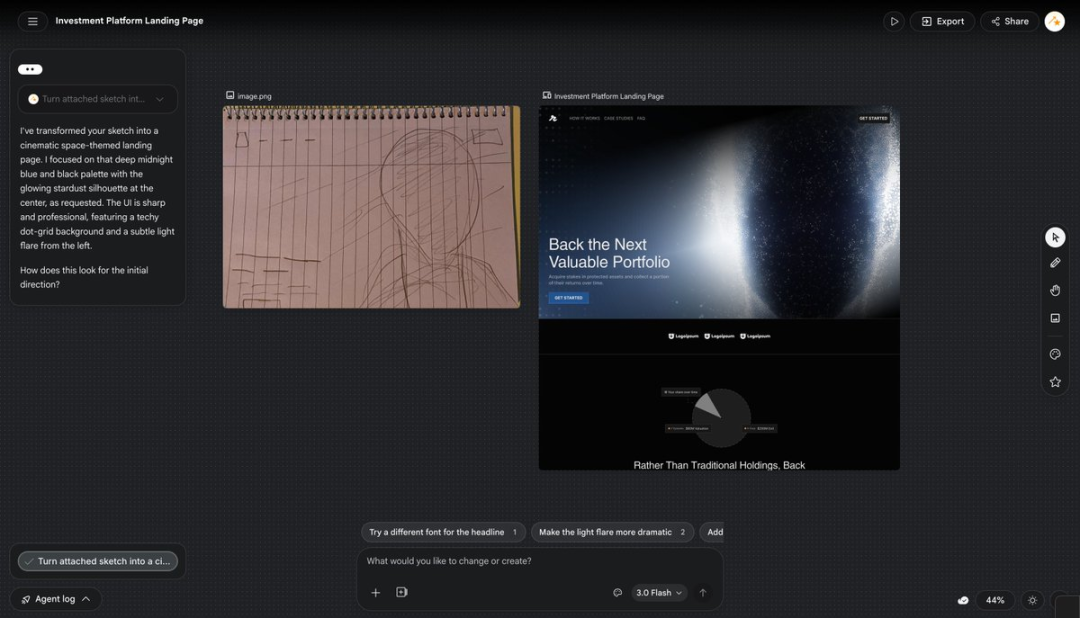 谷歌Stitch「氛围设计」干崩Figma 8.8%股价：十年经验，败给巨头一次更新（附实测）图24