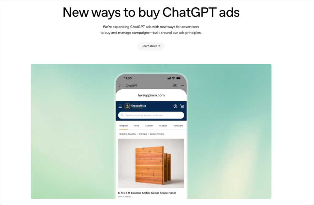 ChatGPT正式上线广告主平台，AI产品从今天开始走向分裂图4