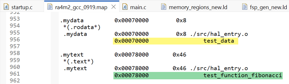 MCU如何将常量和函数放在Code Flash/ROM指定地址图6