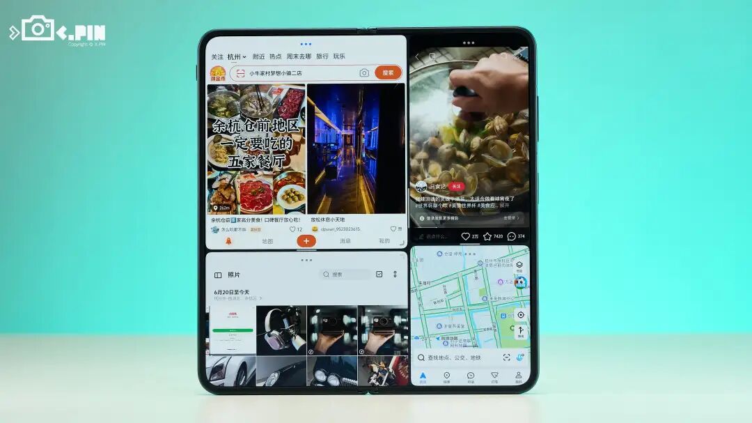 同时显示4个软件，vivo算是把折叠屏研究明白了。图16