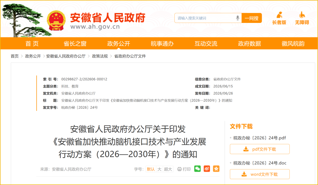 产业 | 广东/安徽推出脑机接口产业政策图2