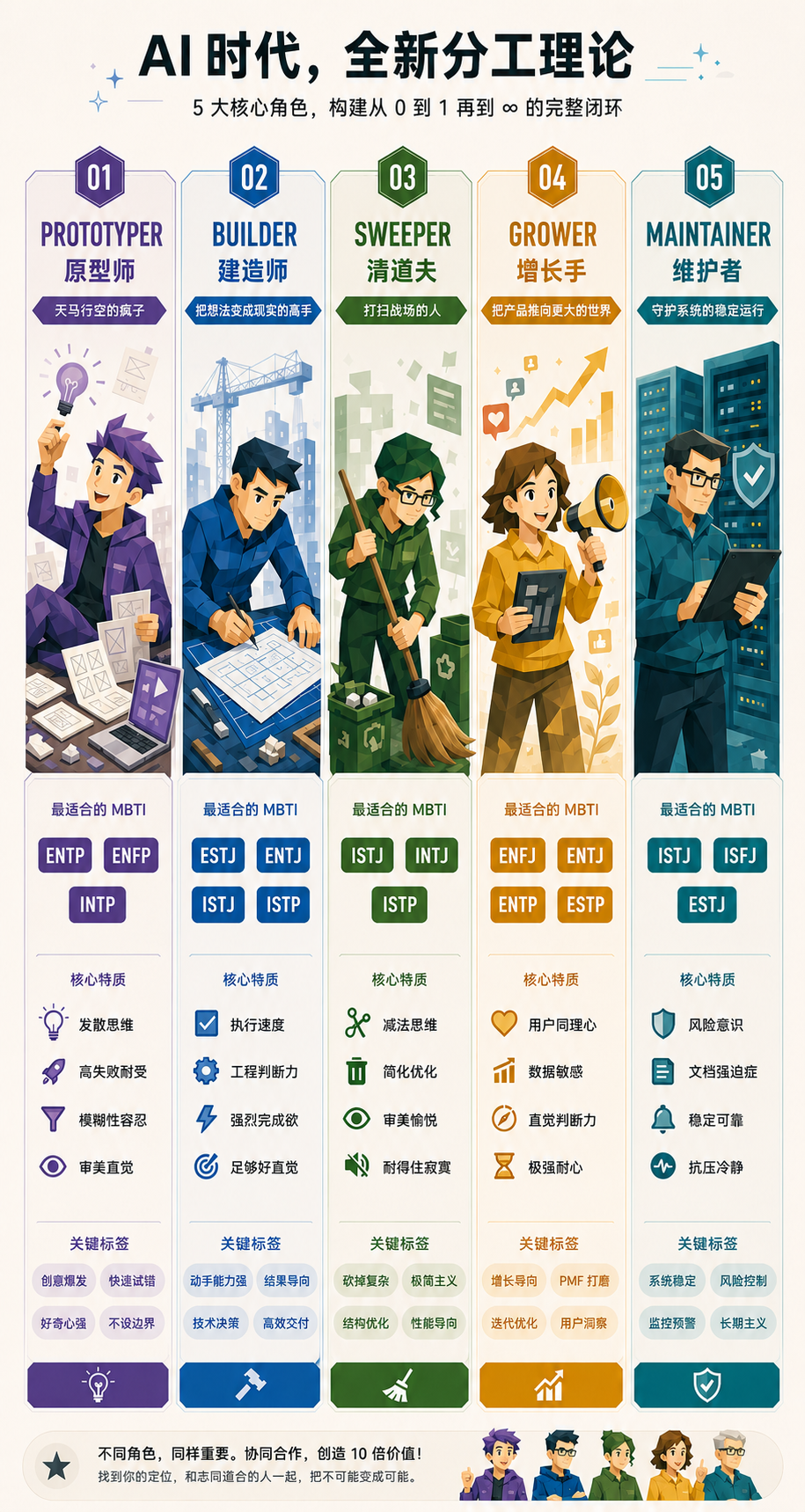 Claude Code之父版「职场MBTI」：AI洗牌后只剩5类人，你选哪种？图2