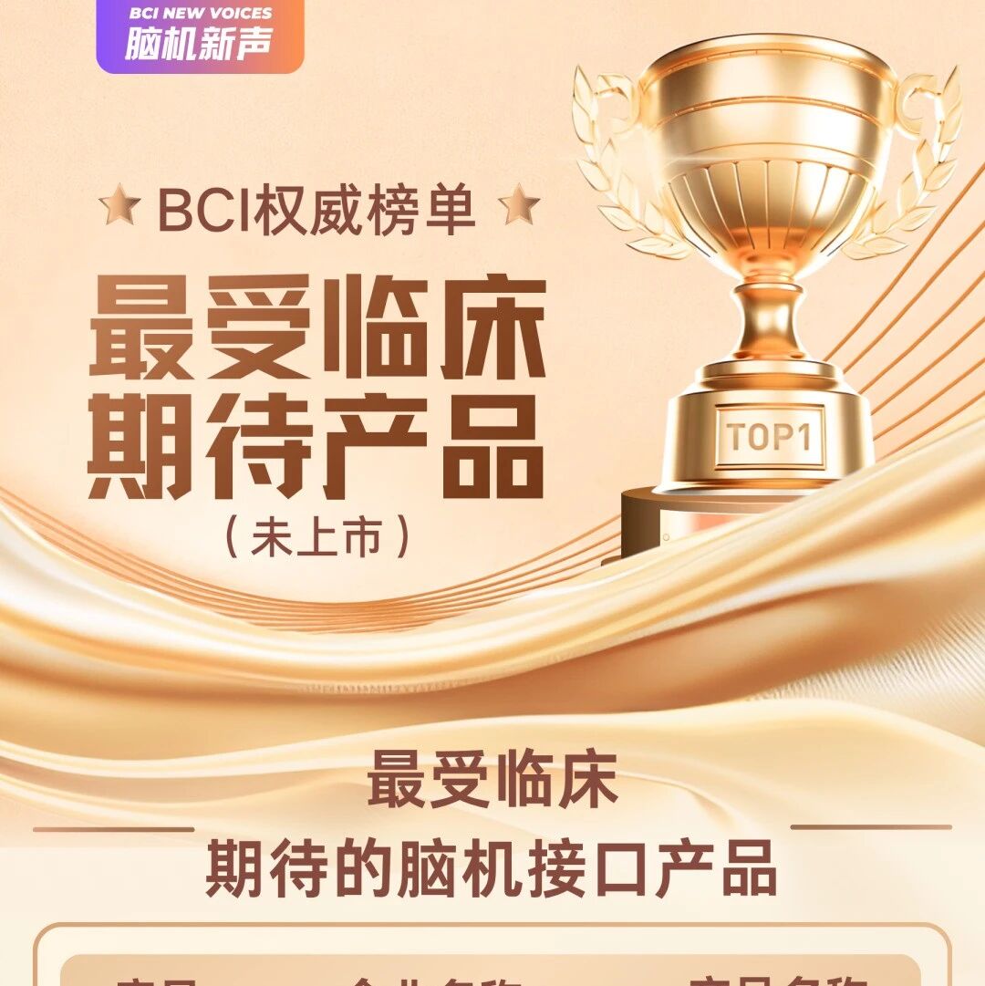 权威榜单｜2026最受临床期待的脑机接口产品