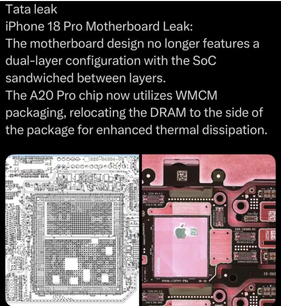 iPhone 18 Pro主板图泄露，部分器件供应商曝光图2