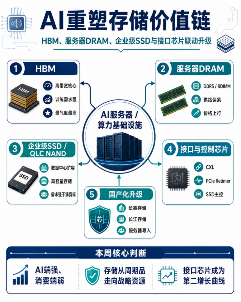 【存储与接口芯片要闻简报】AI存储价格继续上行，CXL与国产服务器DRAM进入关键导入期图2