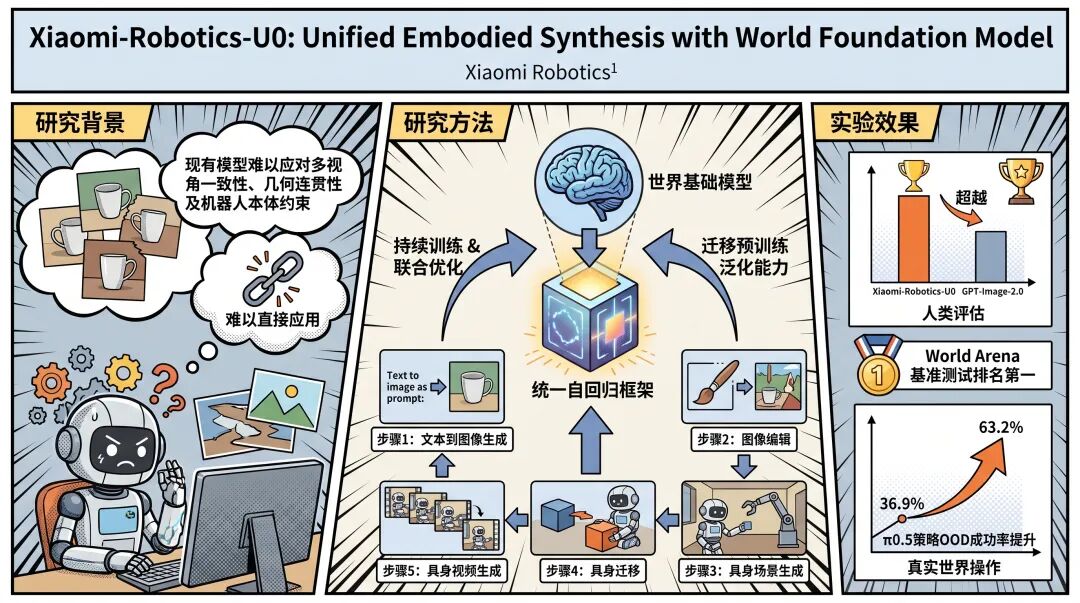 当机器人学会“想象”:小米发布统一具身合成模型U0,让智能体在脑海中预演未来图2