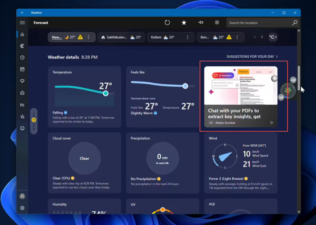 Win11天气内存占用竟是苹果macOS的5倍，还硬塞广告！微软真有你的图6
