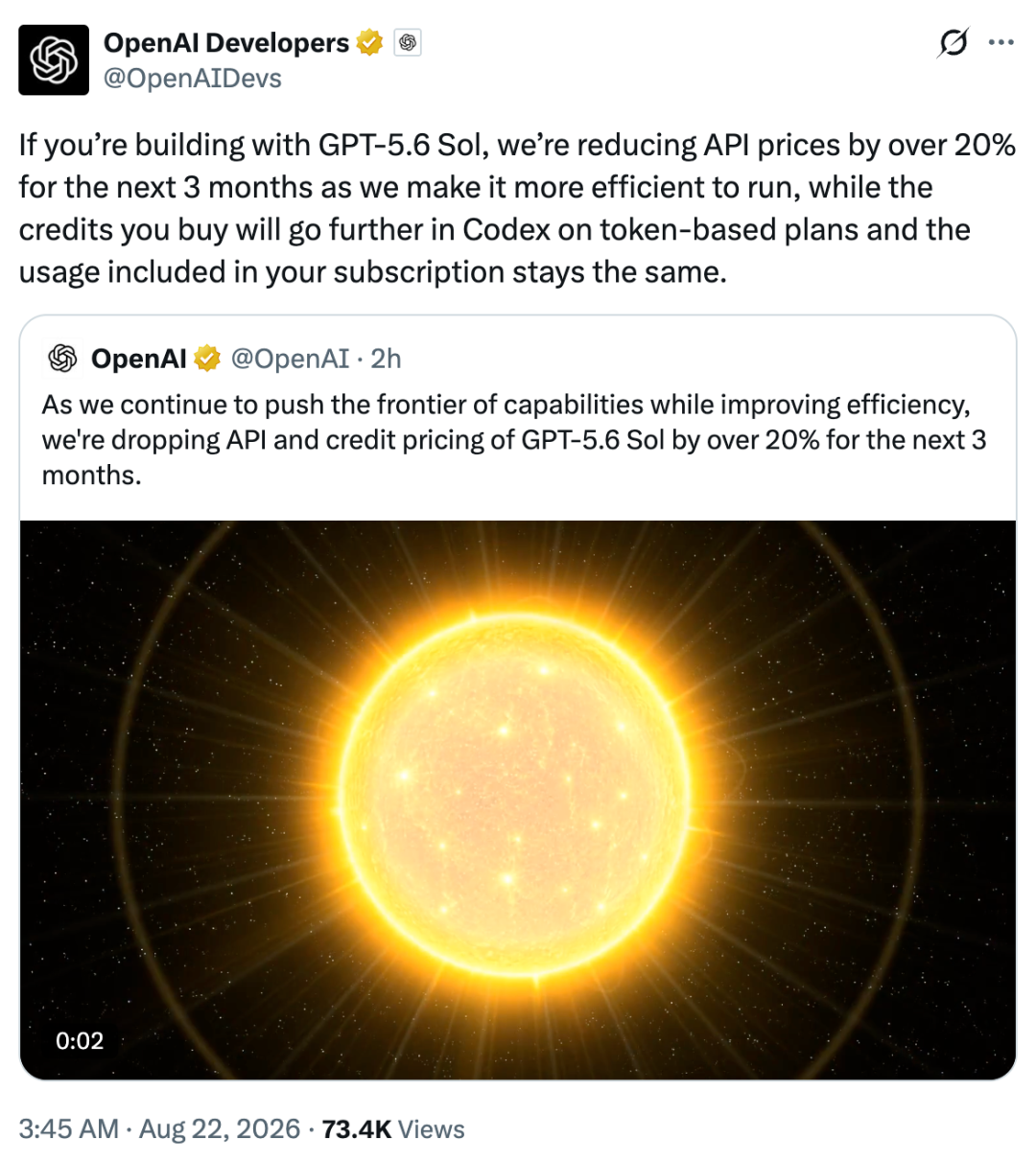 突发,GPT-5.6 Sol大降价!OpenAI把价格战烧到旗舰图8