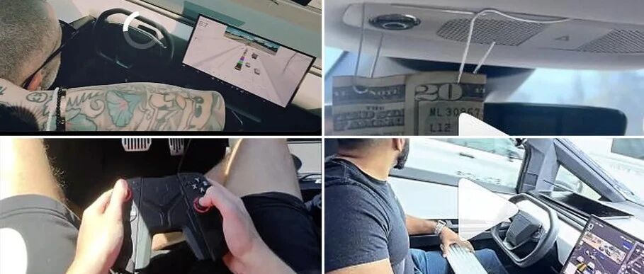 车主驾驶途中玩游戏办公！特斯拉FSD被指宣传过激