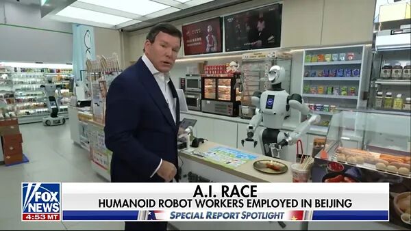 Fox News 主播 Bret Baier 探访银河通用机器人实际运营的超市 夺冠率100%!银河通用包揽家庭餐饮商超三大最难赛项金牌,霸榜人形机器人运动会!图7