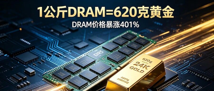DRAM一年暴涨401%！1 公斤芯片卖到62万元