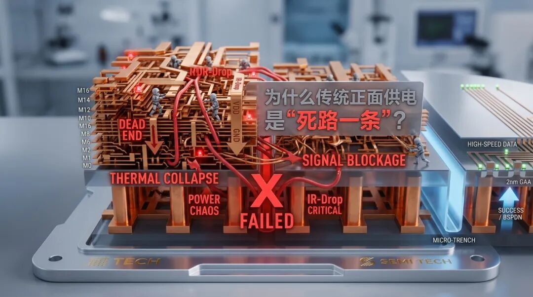 芯片正面的路走绝了:背面供电(BSPDN),才是2nm唯一的“作弊码”图3