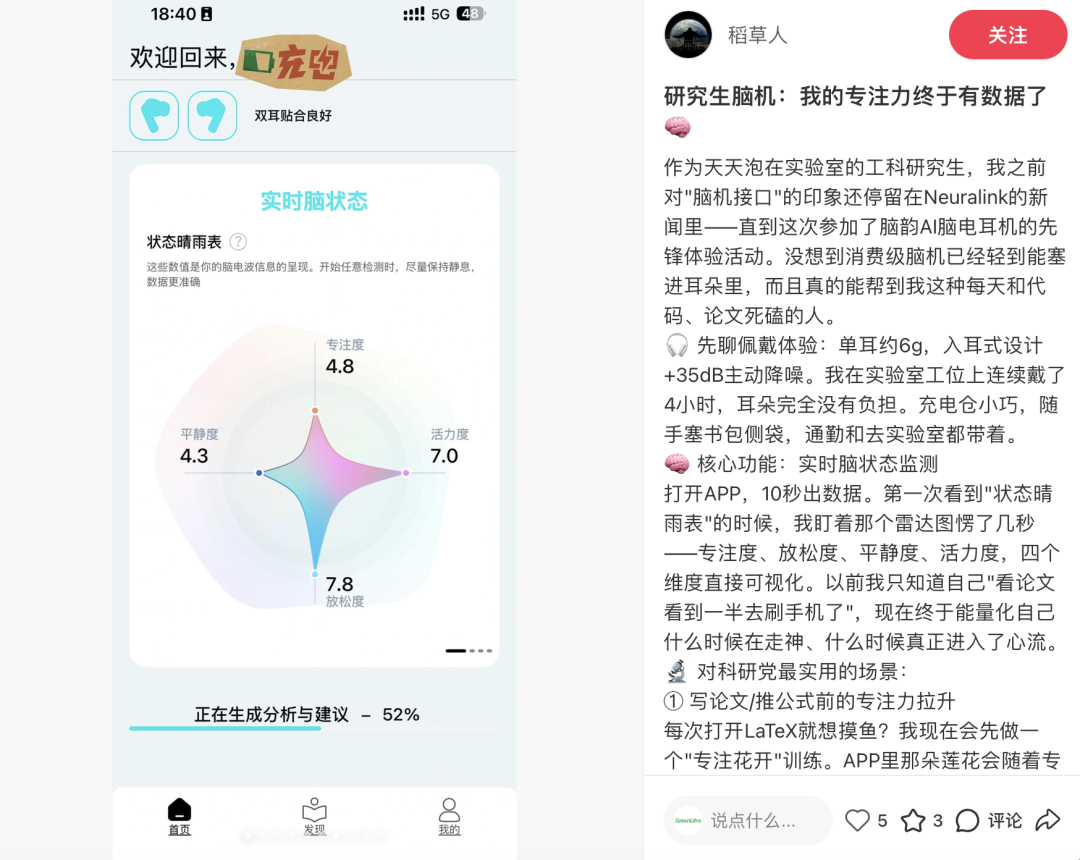 从Kickstarter品类第一到国内口碑实测,体验官怎么看脑韵AI脑电耳机?丨脑机先锋体验官结果公示图10
