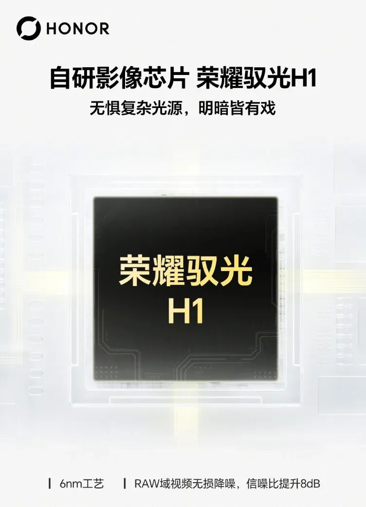 荣耀Magic9再预热，自研影像芯片荣耀驭光H1图1