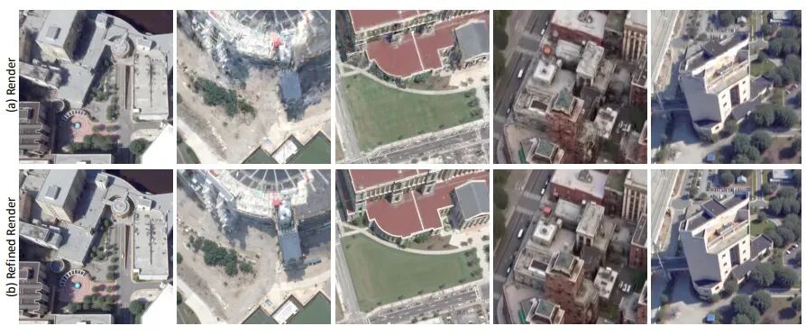 ECCV 2026 开源 | 不用街景、不用三维扫描，全球首个多视角卫星影像直接生成可实时漫游的街区级3D城市图8