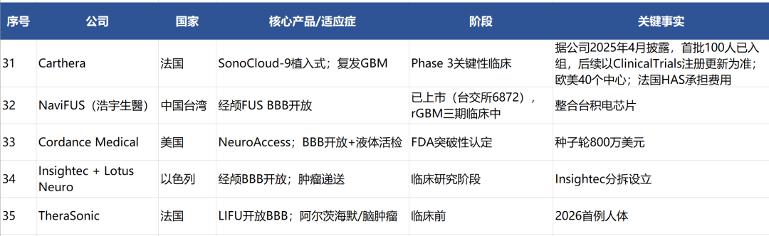 全球超声脑机接口40+家公司全景:谁在领跑,谁在追赶,谁在押注未来图4