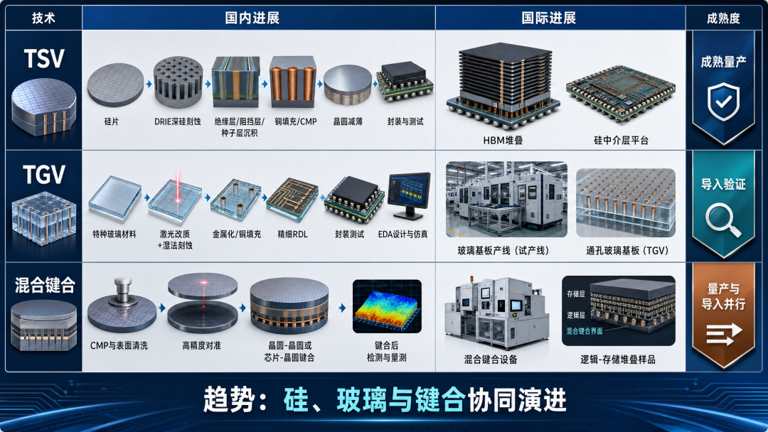 从“τ芯片” 看 TSV、TGV 与混合键合的3D堆叠技术版图图6