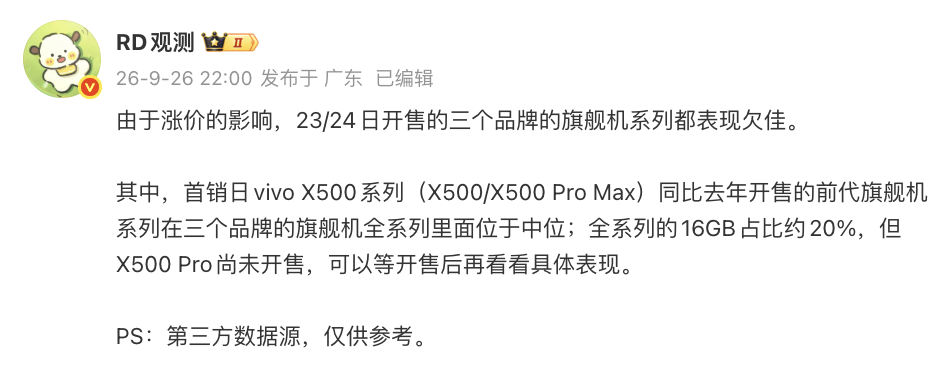 vivoX500系列首销数据曝光 | 疑似小米18标准版入网图1