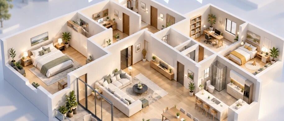 SceneMosaic：让3D场景生成既快又「活」，一张图生成一屋子可仿真的多样布局