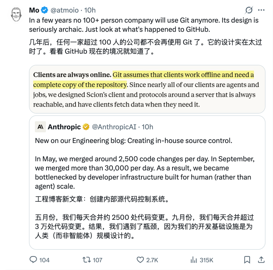 刚刚，Anthropic 宣布弃用Git，统治编程20年的工具顶不住AI了图9