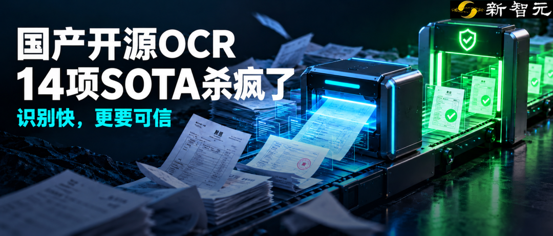 刚刚，国产开源AI横扫全球4项第一！1.3B逆袭大厂，OCR极限实测杀疯了图1
